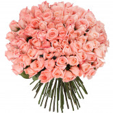 Букет из 101 розы розовой