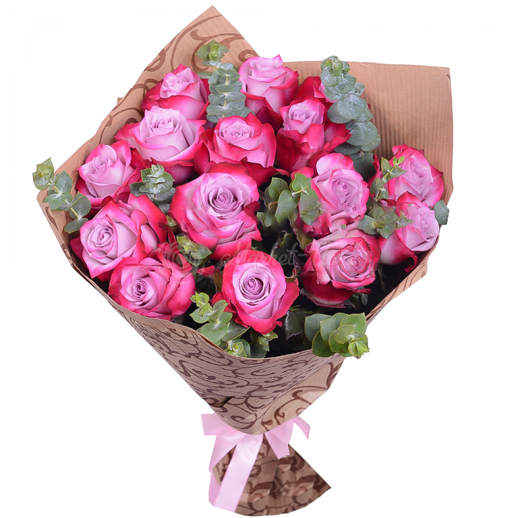 Букет из 15 фиолетовых роз